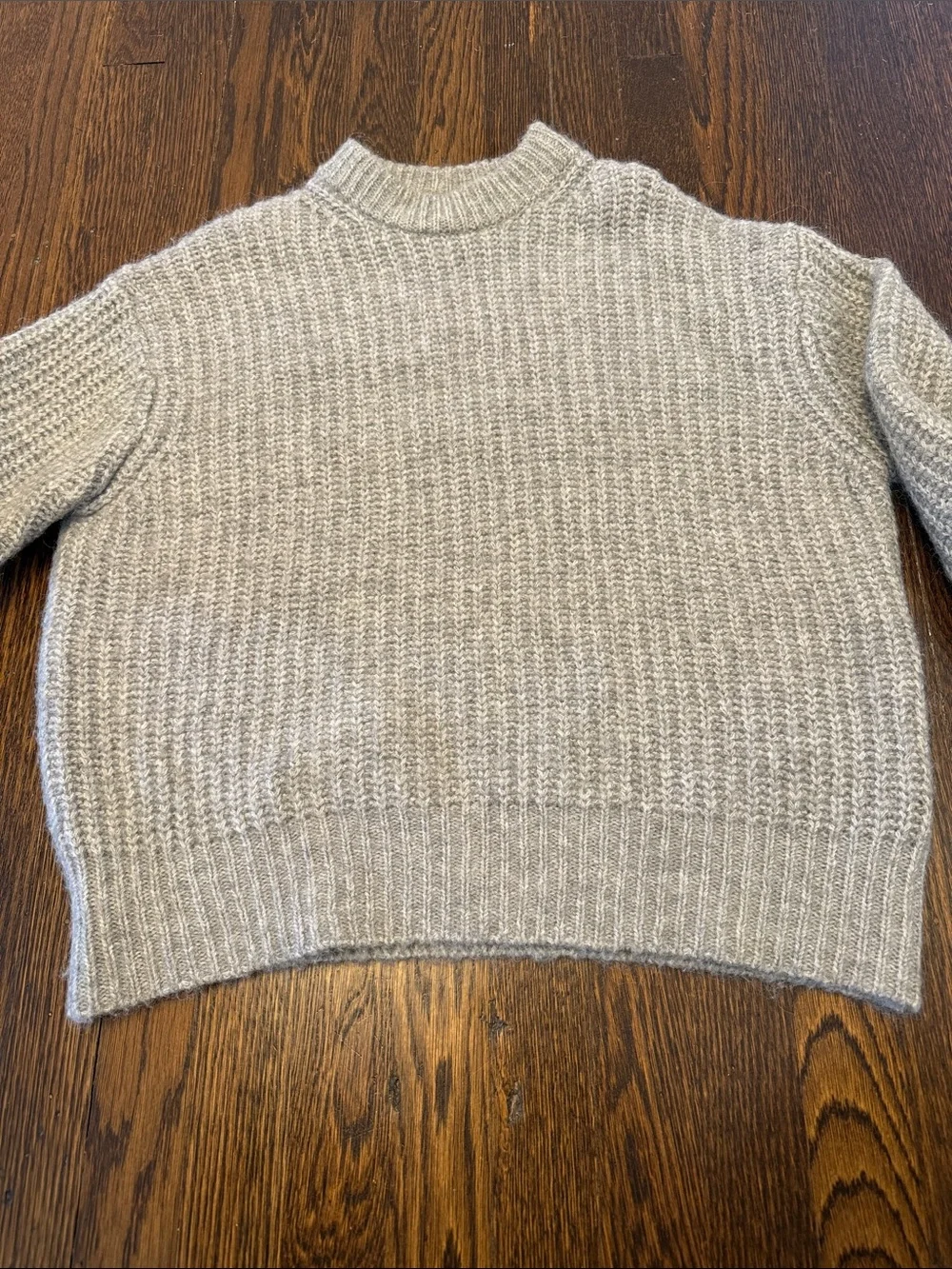 Zara Heather Gray Chunky Knit Sweater